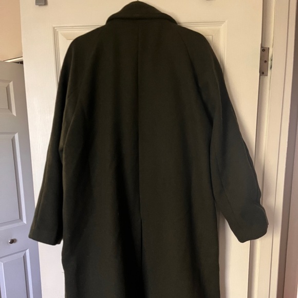 H&M Dark Olive Wool Blend Long Coat - Picture 3 of 6